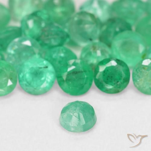 Emerald Gemstones in 3.2 mm Size for Sale, Emerald Stones in Cool Green Color