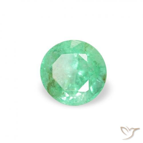 5.41 ctw Green Emerald Stones, Natural Emerald in Round Facet Shape for Sale