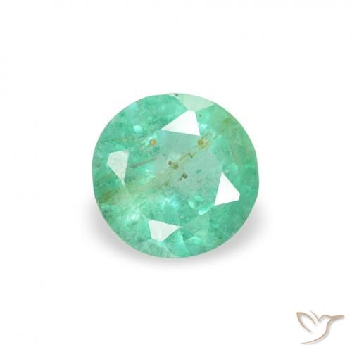 0.16ct Natural Cool Emerald Green Emerald, Round, SI