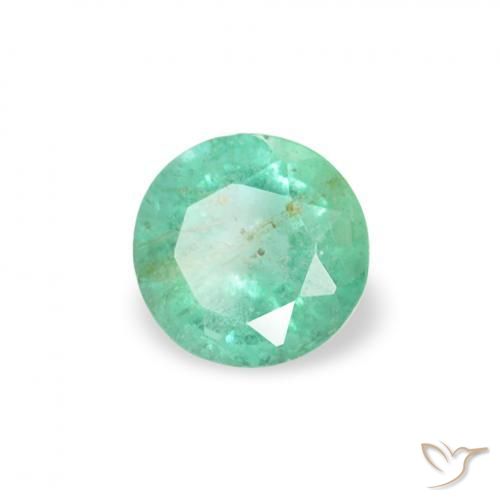 6.58 ctw Green Emerald Stones, Natural Emerald in Round Facet Shape for Sale