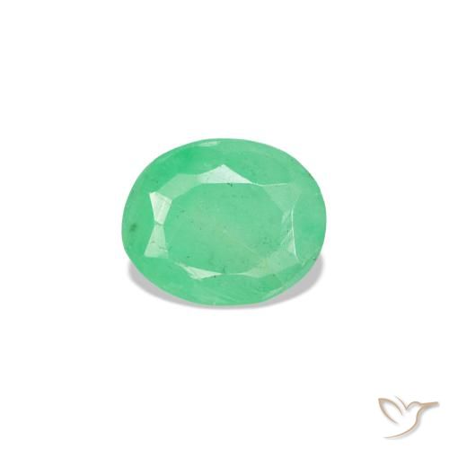 9.86 ctw Green Emerald Gemstones, Emerald Gems in Oval Facet Shape for Sale.
