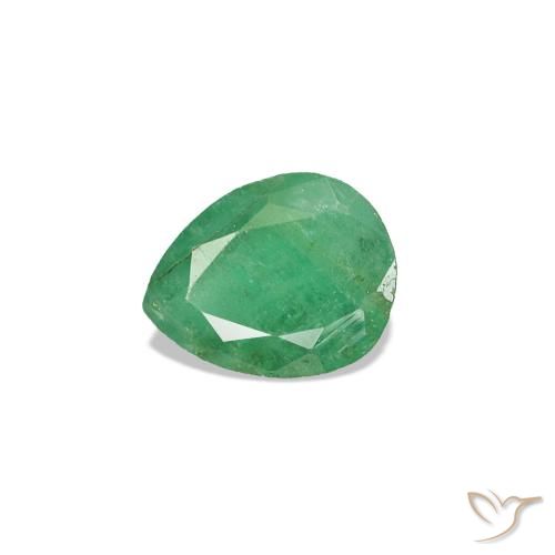 3.00 ctw Green Emerald Gemstones, Emerald Gems in Pear Facet Shape for Sale.