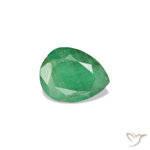 3.00 ctw Green Emerald Stones, Natural Emerald in Pear Facet Shape for Sale