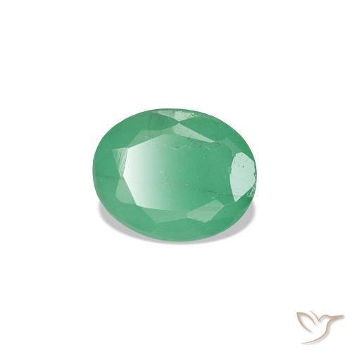 8.03 ctw Green Emerald Stones, Natural Emerald in Oval Facet Shape for Sale