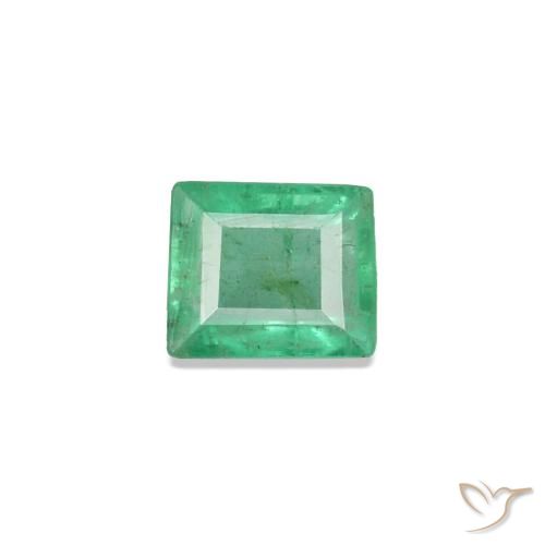 0.89 ctw Green Emerald Gemstones, Emerald Gems in Baguette Facet Shape for Sale.