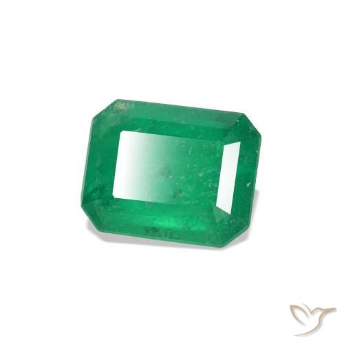 0.51 ct Green Emerald Stone, Natural Emerald in Octagon Step Cut Shape for Sale