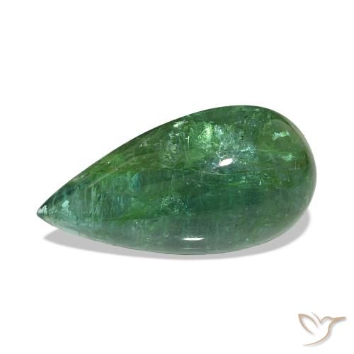 9.82 ct Green Emerald Stone, Natural Emerald in Pear Cabochon Shape for Sale