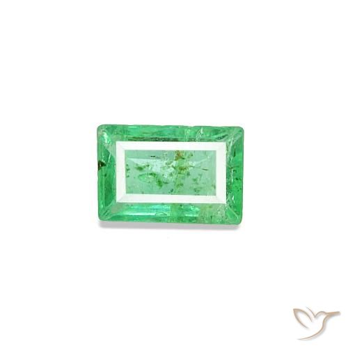 0.92 ctw Green Emerald Gemstones, Emerald Gems in Baguette Facet Shape for Sale.
