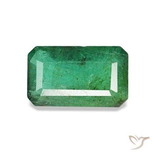 1.06 ct Green Emerald Gemstone, Emerald Gem in Octagon Step Cut Shape for Sale.