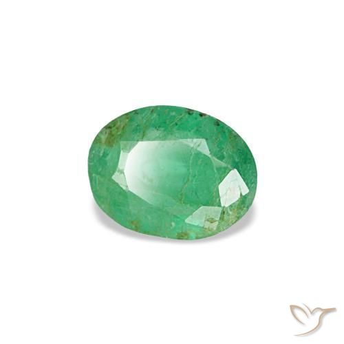 0.29 ct Green Emerald Stone, Natural Emerald in Oval Facet Shape for Sale