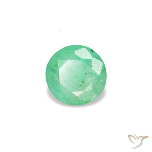 0.17 ct Green Emerald Stone, Natural Emerald in Round Facet Shape for Sale