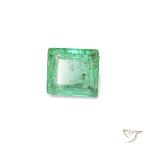 0.15 ct Green Emerald Stone, Natural Emerald in Baguette Facet Shape for Sale