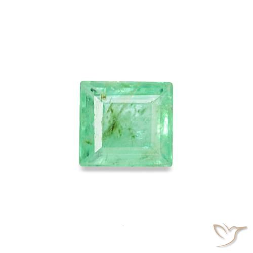 0.14 ct Green Emerald Gemstone, Emerald Gem in Baguette Facet Shape for Sale.