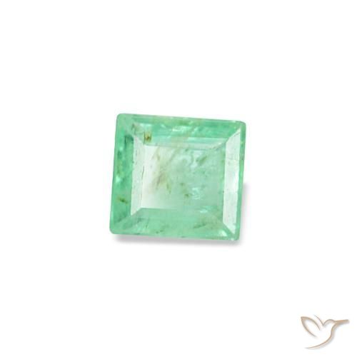 0.14 ct Green Emerald Stone, Natural Emerald in Baguette Facet Shape for Sale