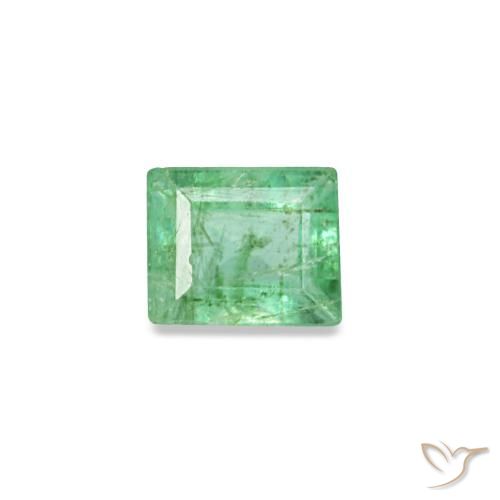 0.14 ct Green Emerald Gemstone, Emerald Gem in Baguette Facet Shape for Sale.