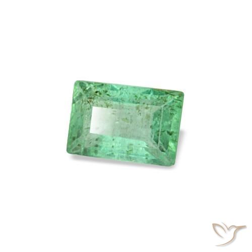 0.17 ct Green Emerald Stone, Natural Emerald in Baguette Facet Shape for Sale