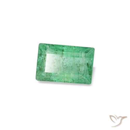 0.16 ct Green Emerald Stone, Natural Emerald in Baguette Facet Shape for Sale