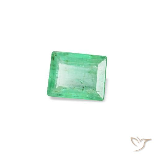 0.13 ct Green Emerald Stone, Natural Emerald in Baguette Facet Shape for Sale