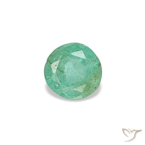 0.18 ct Green Emerald Gemstone, Emerald Gem in Round Facet Shape for Sale.