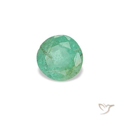 0.18 ct Green Emerald Stone, Natural Emerald in Round Facet Shape for Sale