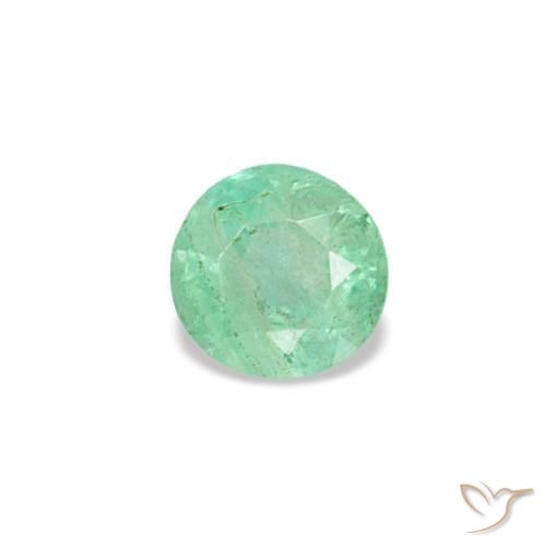 0.17 ct Green Emerald Stone, Natural Emerald in Round Facet Shape for Sale