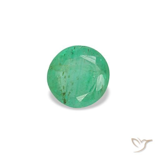 0.18 ct Green Emerald Stone, Natural Emerald in Round Facet Shape for Sale