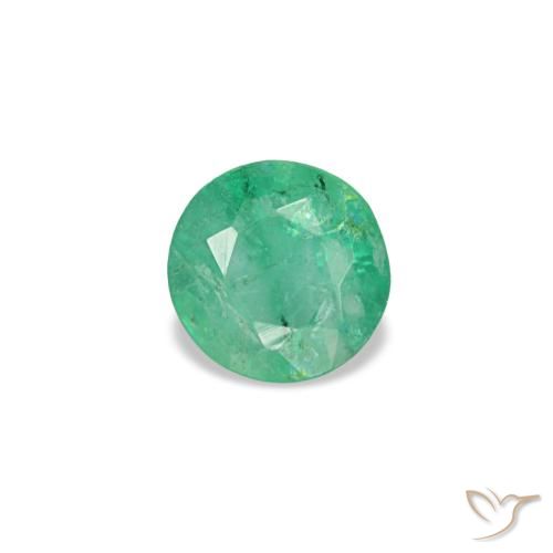 0.16 ct Green Emerald Gemstone, Emerald Gem in Round Facet Shape for Sale.