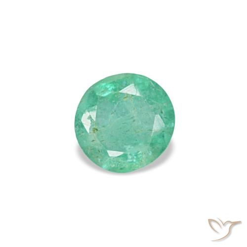 0.17 ct Green Emerald Gemstone, Emerald Gem in Round Facet Shape for Sale.