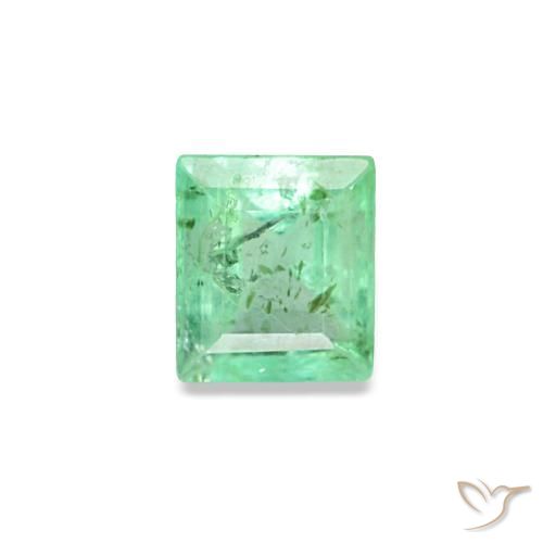 0.14 ct Green Emerald Gemstone, Emerald Gem in Baguette Facet Shape for Sale.