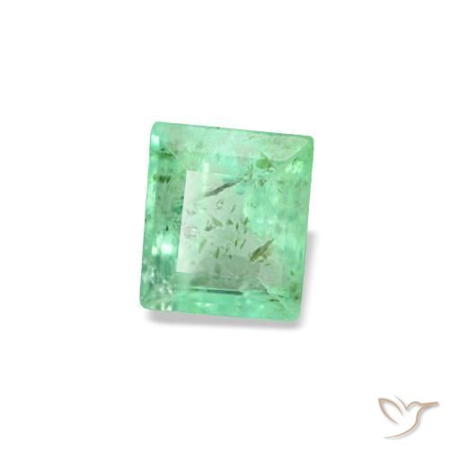 0.14 ct Green Emerald Stone, Natural Emerald in Baguette Facet Shape for Sale