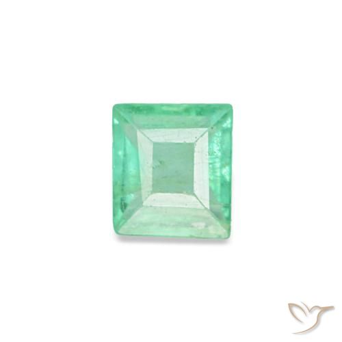 0.10 ct Green Emerald Gemstone, Emerald Gem in Baguette Facet Shape for Sale.