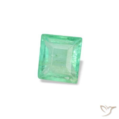 0.10 ct Green Emerald Stone, Natural Emerald in Baguette Facet Shape for Sale