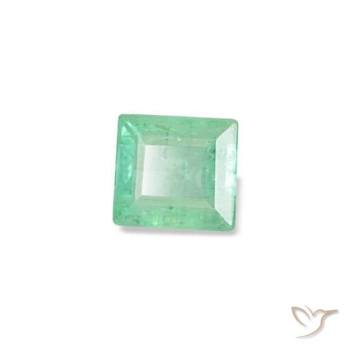 0.14 ct Green Emerald Stone, Natural Emerald in Baguette Facet Shape for Sale
