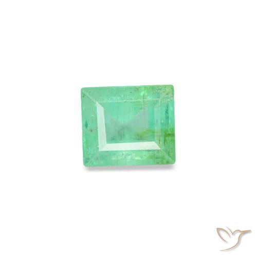 0.17 ct Green Emerald Gemstone, Emerald Gem in Baguette Facet Shape for Sale.