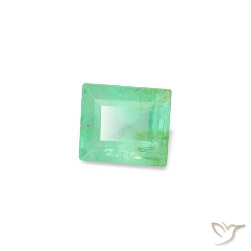 0.17 ct Green Emerald Stone, Natural Emerald in Baguette Facet Shape for Sale