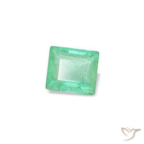 0.13 ct Green Emerald Stone, Natural Emerald in Baguette Facet Shape for Sale