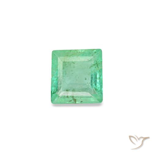 0.15 ct Green Emerald Gemstone, Emerald Gem in Baguette Facet Shape for Sale.