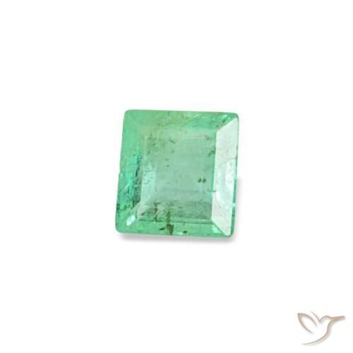 0.15 ct Green Emerald Stone, Natural Emerald in Baguette Facet Shape for Sale
