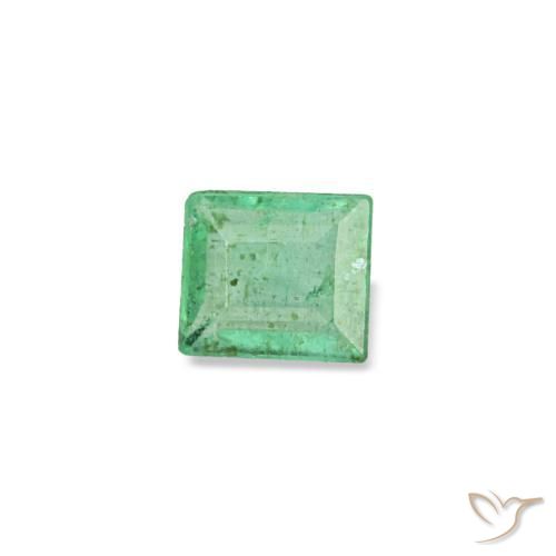0.12 ct Green Emerald Stone, Natural Emerald in Baguette Facet Shape for Sale