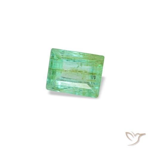 0.15 ct Green Emerald Stone, Natural Emerald in Baguette Facet Shape for Sale