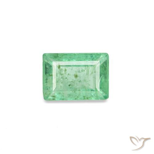 0.15 ct Green Emerald Gemstone, Emerald Gem in Baguette Facet Shape for Sale.