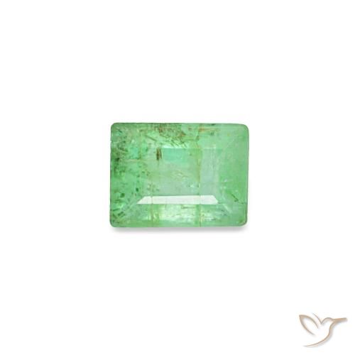 0.16 ct Green Emerald Gemstone, Emerald Gem in Baguette Facet Shape for Sale.
