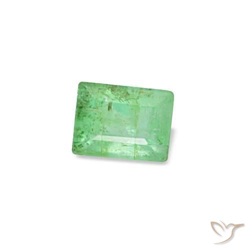 0.16 ct Green Emerald Stone, Natural Emerald in Baguette Facet Shape for Sale
