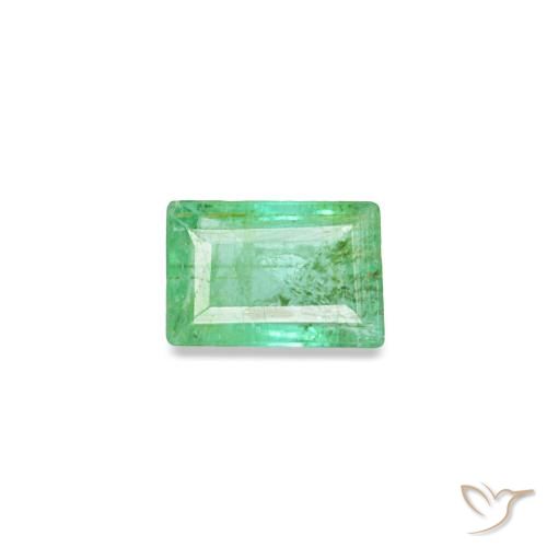 0.12ct Natural Pistachio Green Emerald, Baguette, SI, Photo A