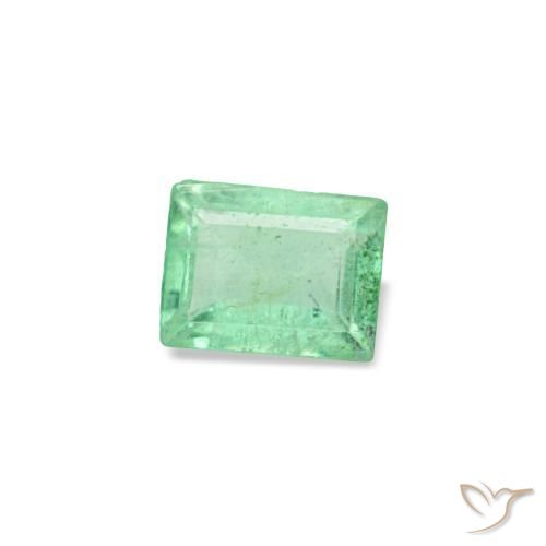 0.15 ct Green Emerald Stone, Natural Emerald in Baguette Facet Shape for Sale