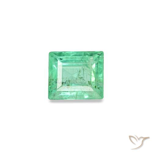 0.15 ct Green Emerald Gemstone, Emerald Gem in Baguette Facet Shape for Sale.