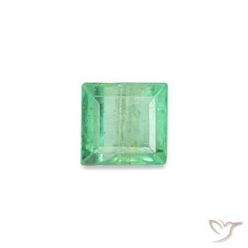 0.16 ct Green Emerald Gemstone, Emerald Gem in Baguette Facet Shape for Sale.