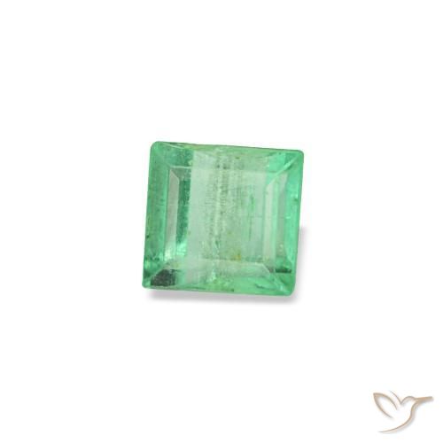 0.16 ct Green Emerald Stone, Natural Emerald in Baguette Facet Shape for Sale