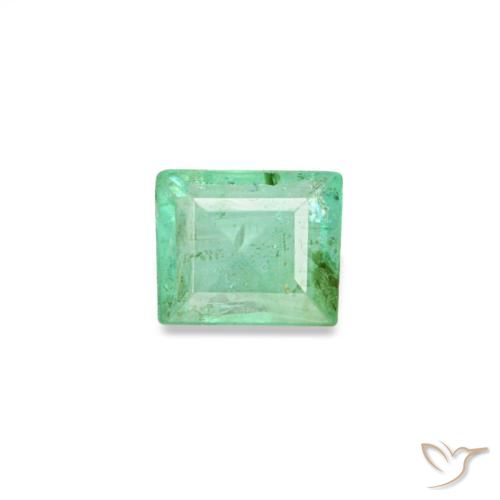 0.15 ct Green Emerald Gemstone, Emerald Gem in Baguette Facet Shape for Sale.