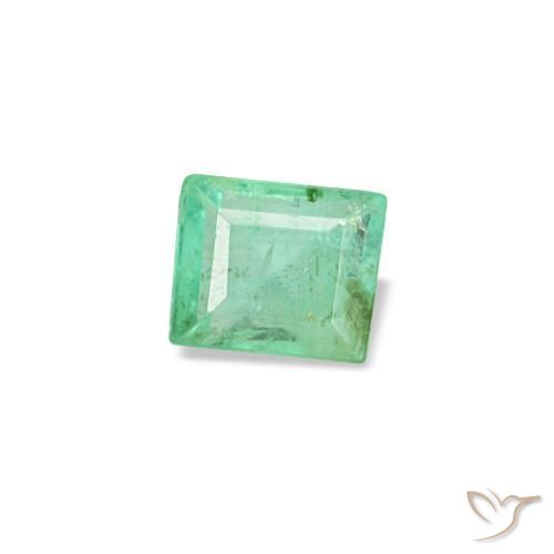 0.15 ct Green Emerald Stone, Natural Emerald in Baguette Facet Shape for Sale